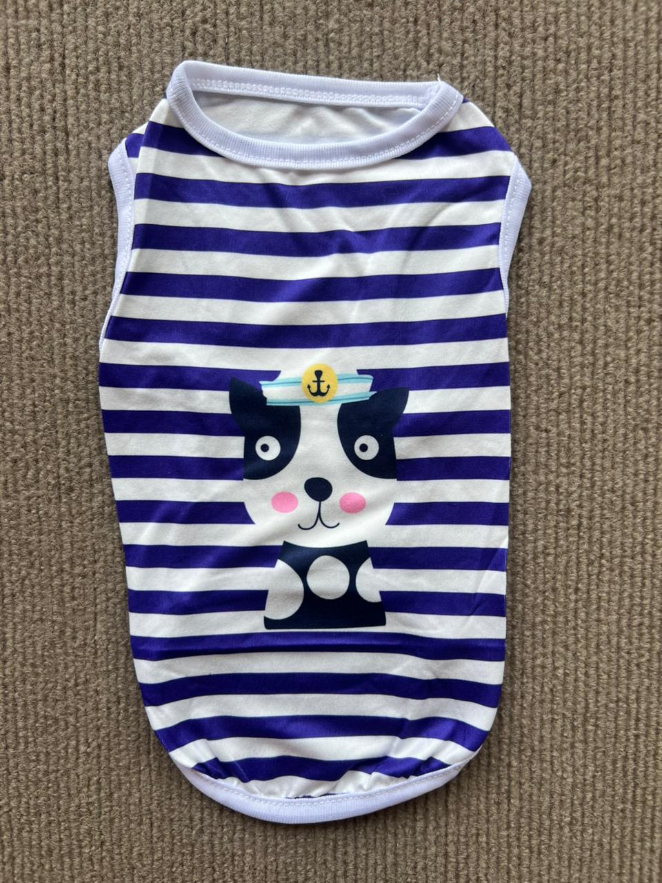 CAMISETA SIN MANGA RAYAS MORADA