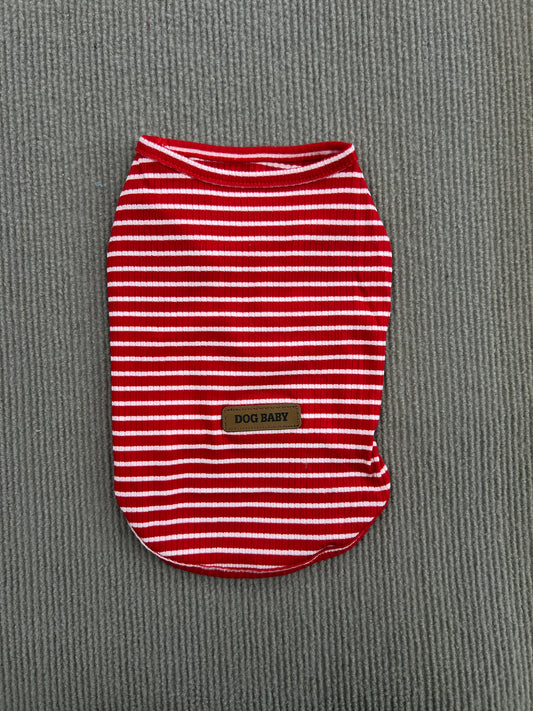 CAMISETA SIN MANGAS RAYAS ROJAS