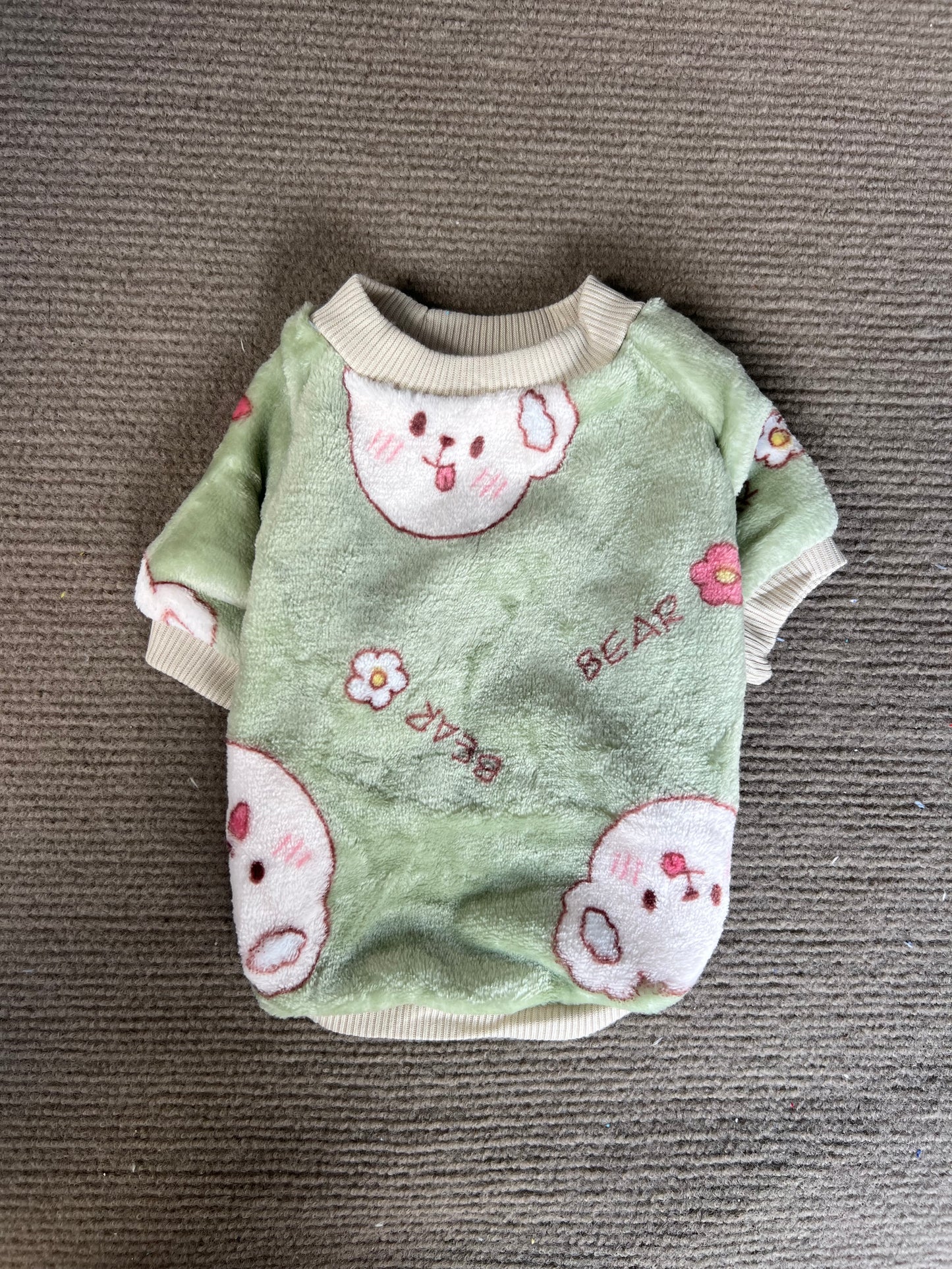 ABRIGO DE PELUCHE VERDE AGUA