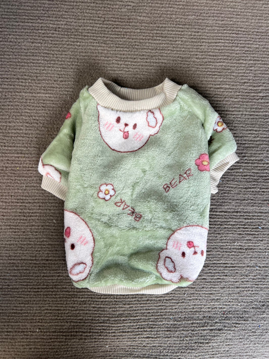 ABRIGO DE PELUCHE VERDE AGUA
