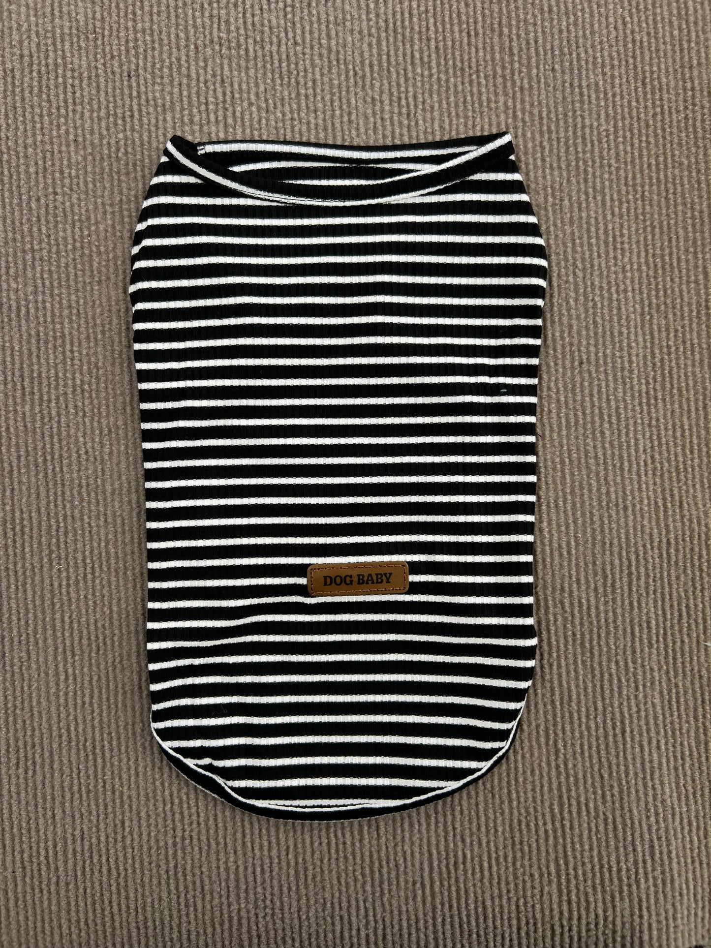 CAMISETA SIN MANGAS RAYAS NEGRA
