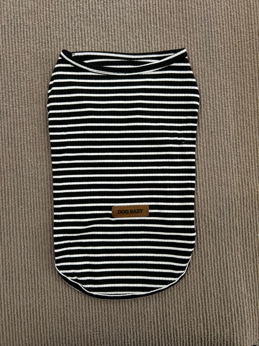 CAMISETA SIN MANGAS RAYAS NEGRA