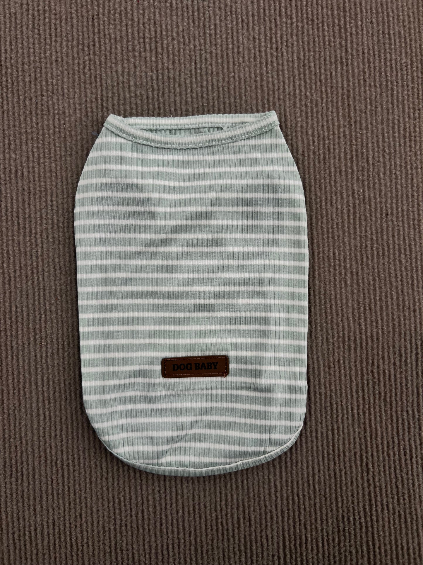 CAMISETA SIN MANGAS RAYAS VERDE AGUA