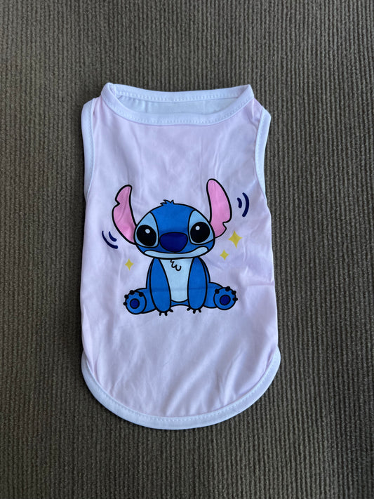 CAMISETA SIN MANGA STICH ROSADA