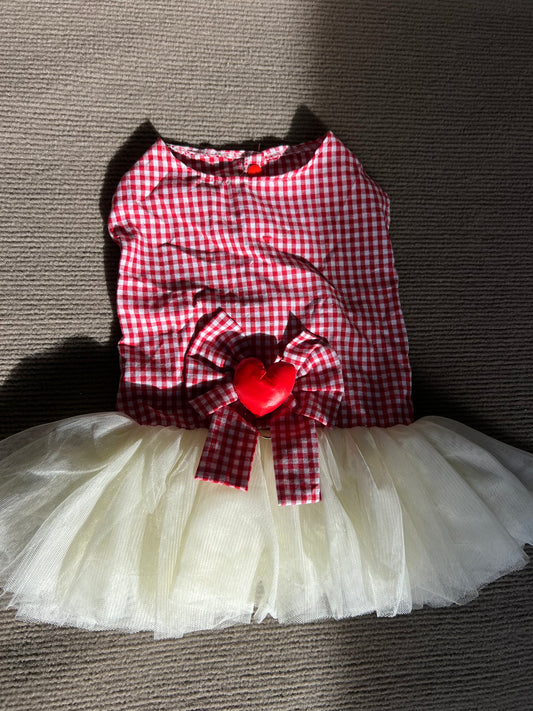 VESTIDO CUADRITOS DE CORAZÓN