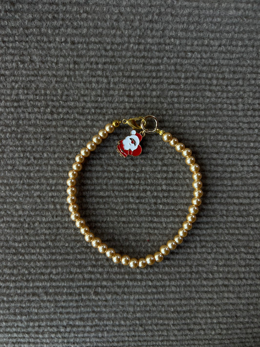 COLLAR PERLAS DORADAS NAVIDEÑO