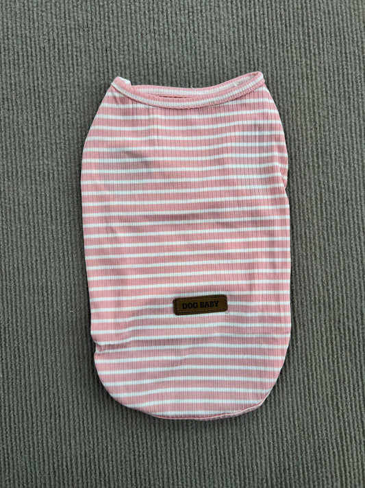 CAMISETA SIN MANGAS RAYAS ROSADA