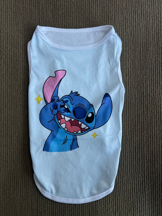 CAMISETA SIN MANGA STICH CELESTE