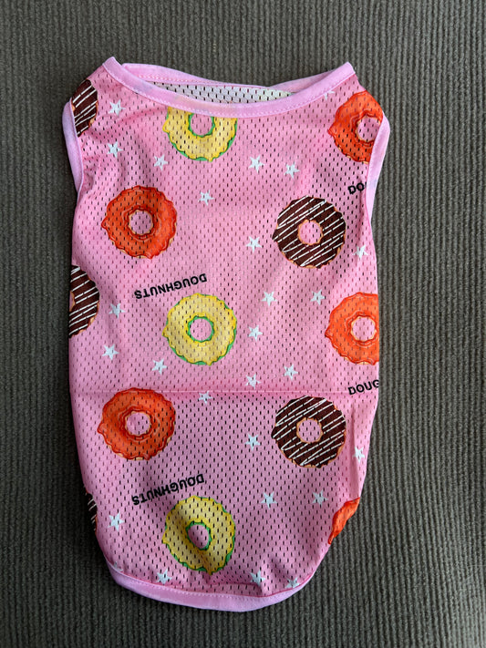 CAMISETA SIN MANGA DONAS ROSADA