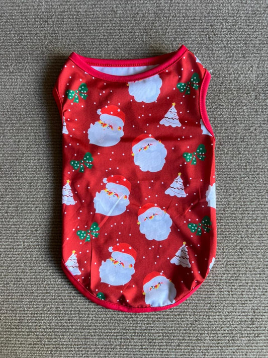 CAMISA SIN MANGAS NAVIDEÑO ROJA