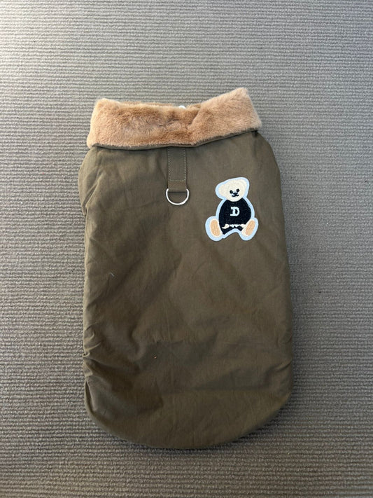 ABRIGO CUELLO PELUCHE CAFÉ
