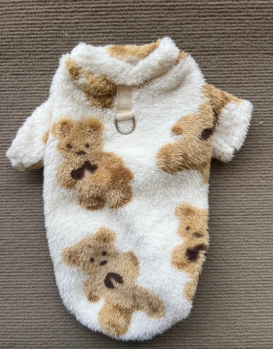 Abrigo peluche oso blanco