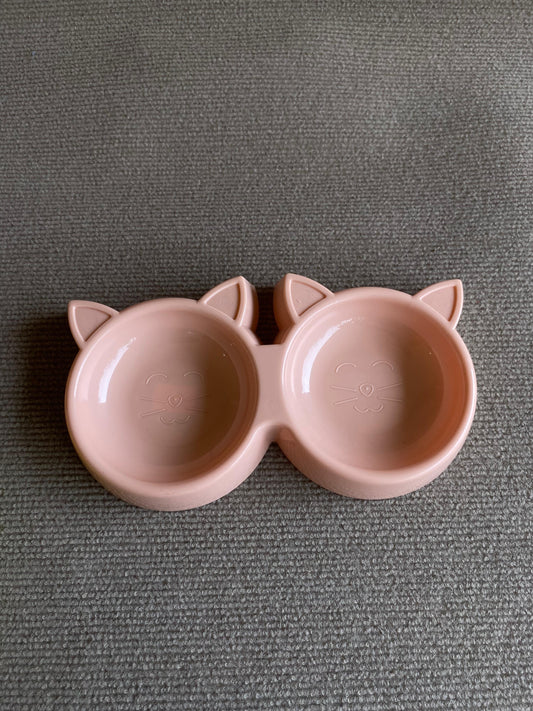 COMEDERO DOBLE FORMA GATO