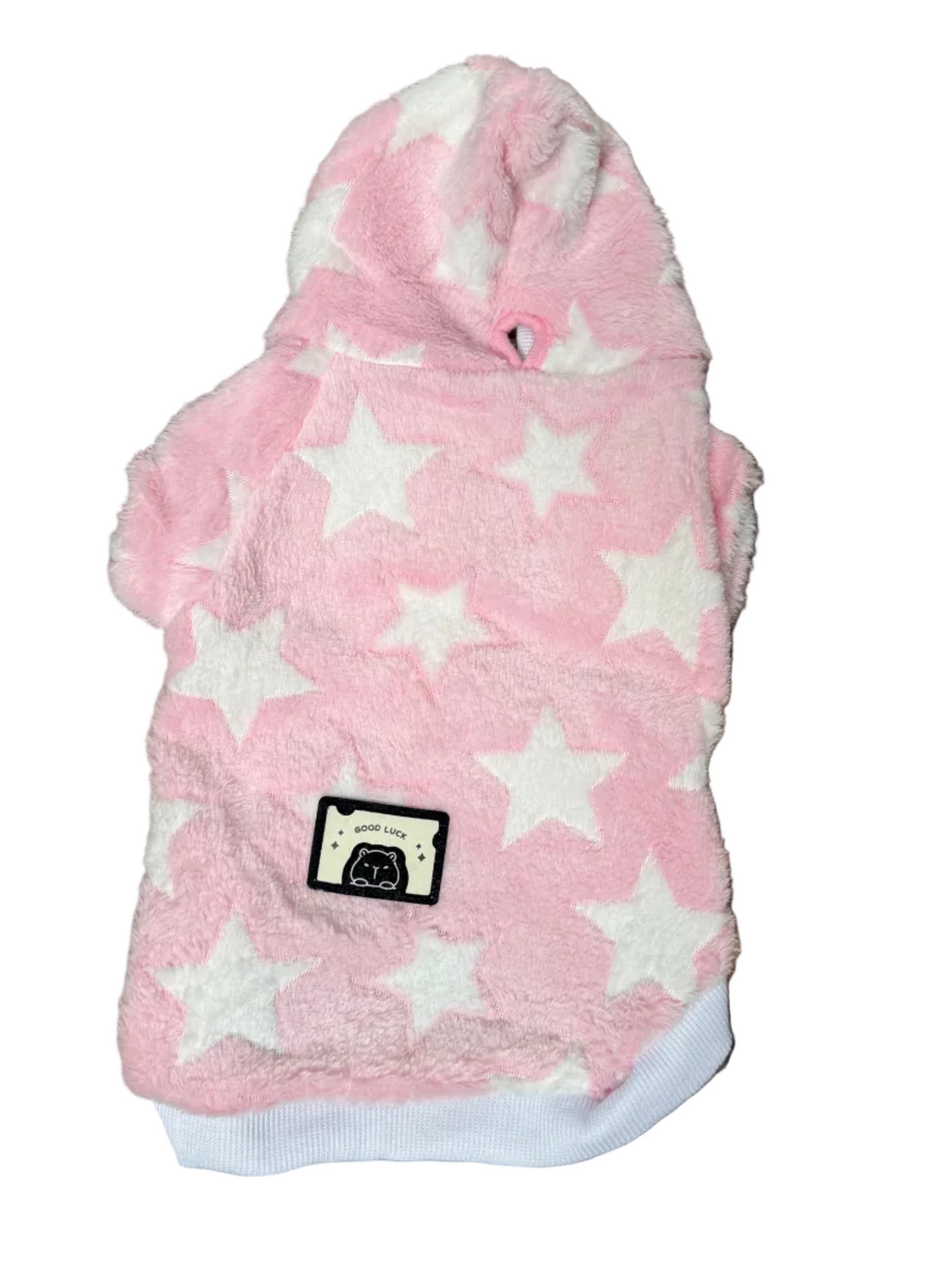 ABRIGO DE PELUCHE DE ESTRELLAS ROSADO