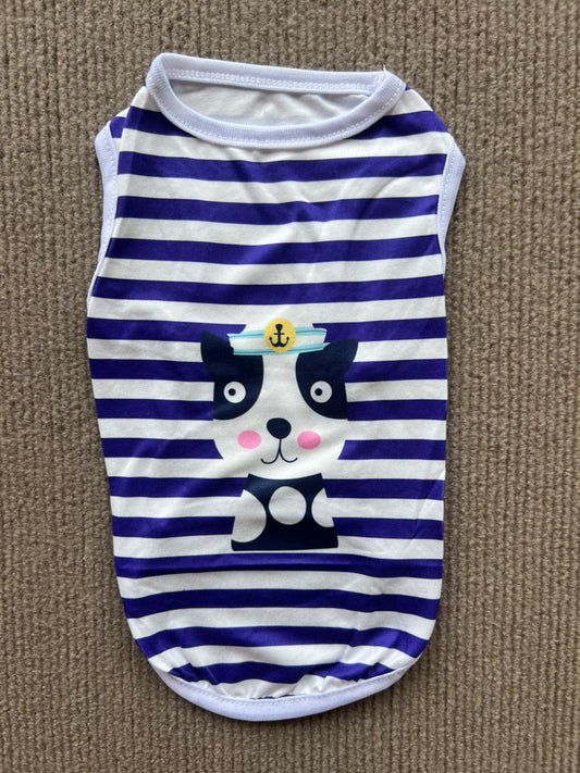 CAMISETA SIN MANGA RAYAS MORADA