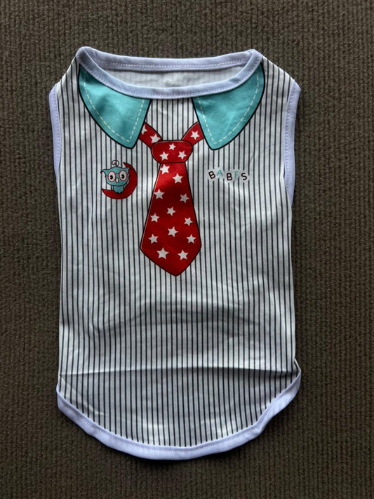 CAMISETA SIN MANGA CORBATA ROJA