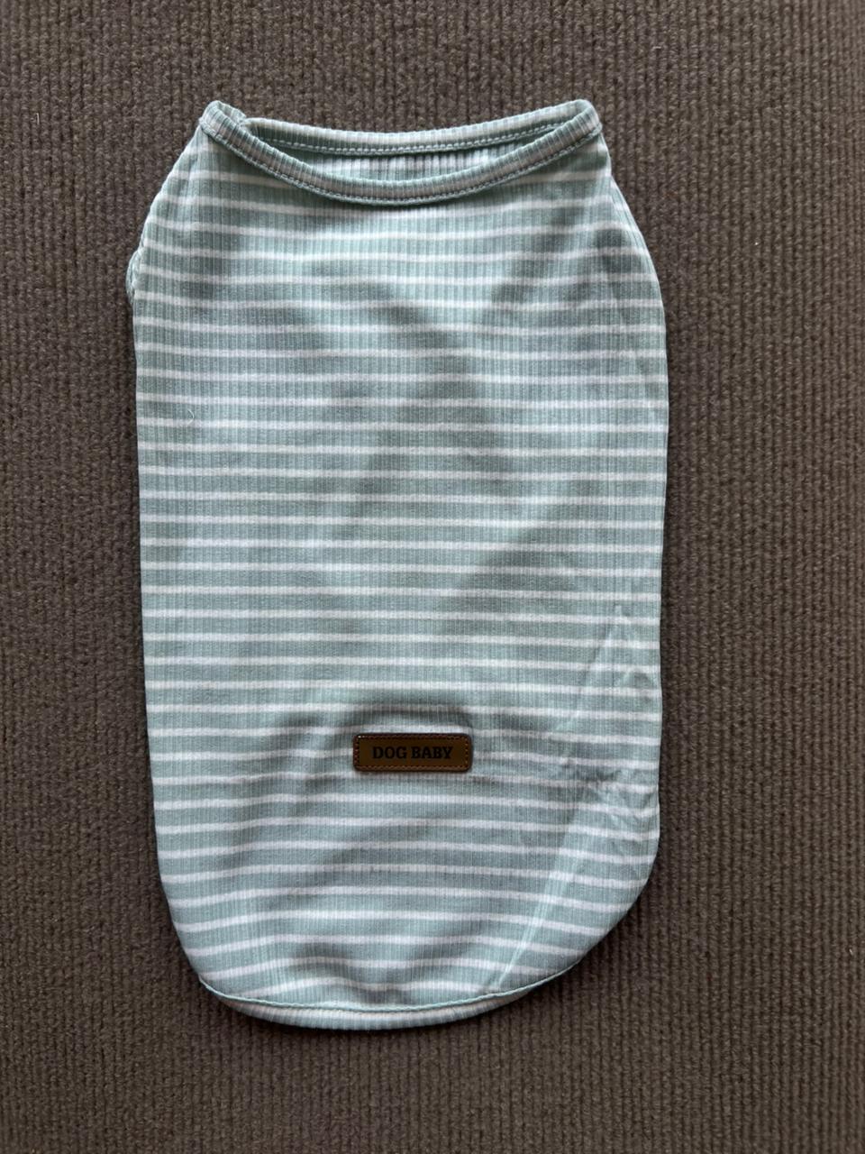 CAMISETA SIN MANGAS RAYA VERDE CLARO