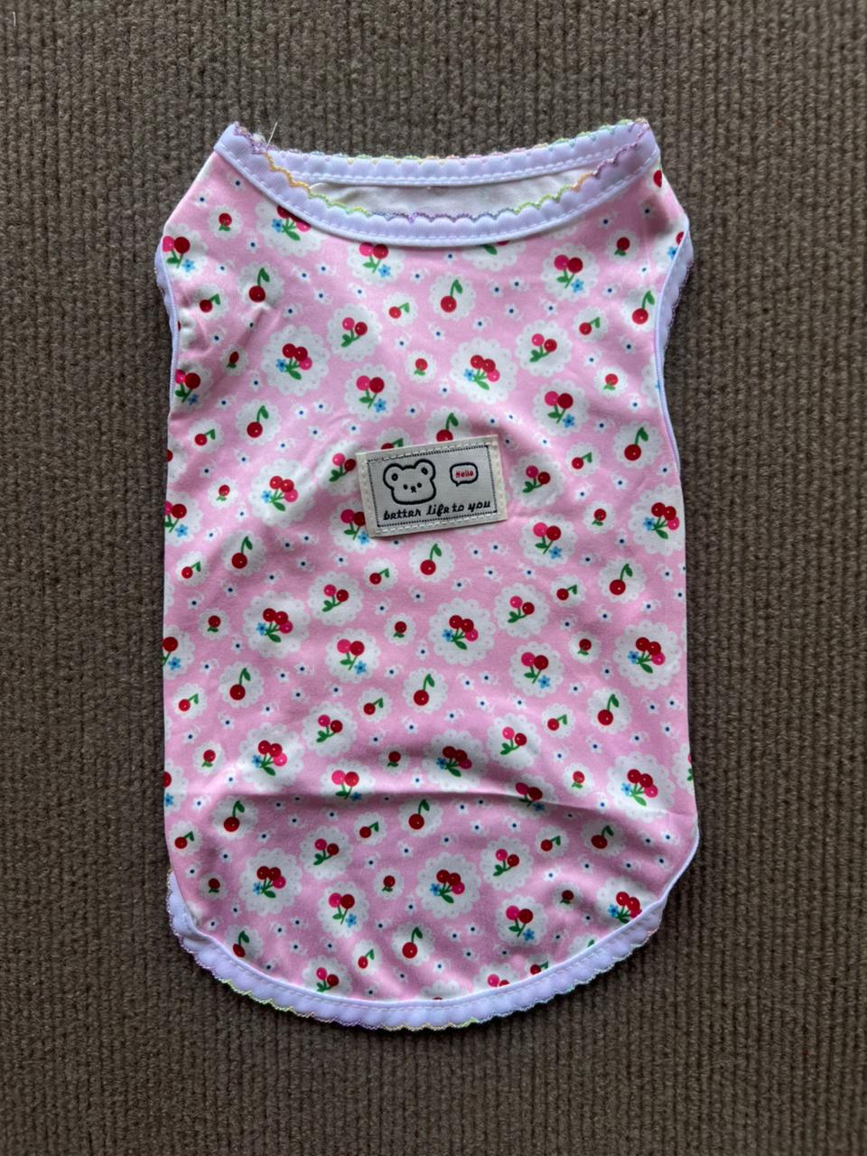 CAMISETA SIN MANGA CEREZA ROSA