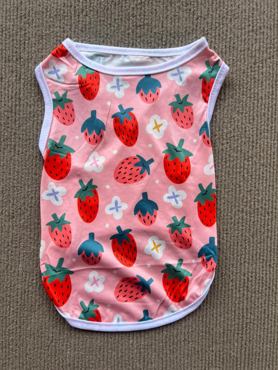 CAMISETA SIN MANGA FRESA