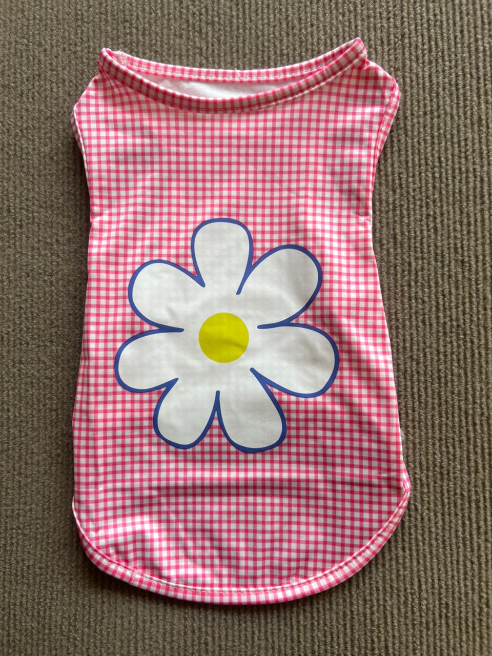 CAMISETA SIN MANGA FLOR ROSA
