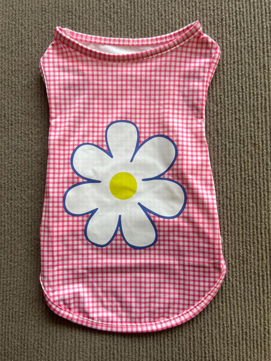 CAMISETA SIN MANGA FLOR ROSA