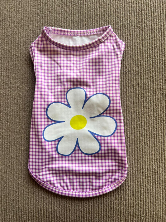 CAMISETA SIN MANGA FLOR MORADA