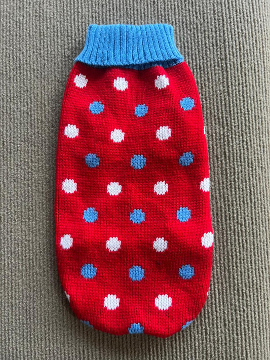 ABRIGO TEJIDO PUNTO ROJO
