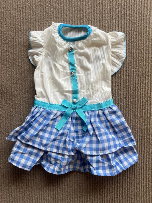 VESTIDOS CUADRO CELESTE
