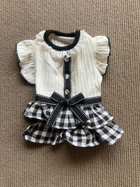 VESTIDO CUADROS NEGROS