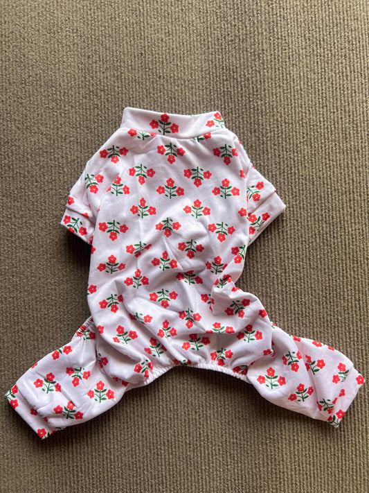 PIJAMA FLOR ROJA