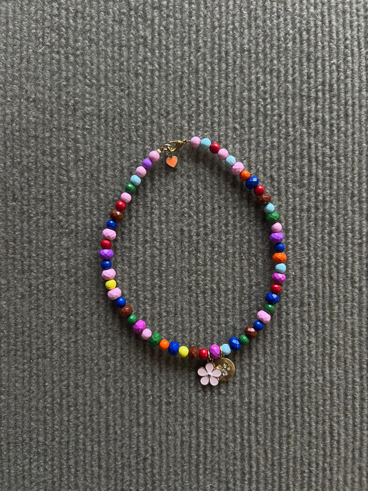COLLAR COLORES FLOR ROSA